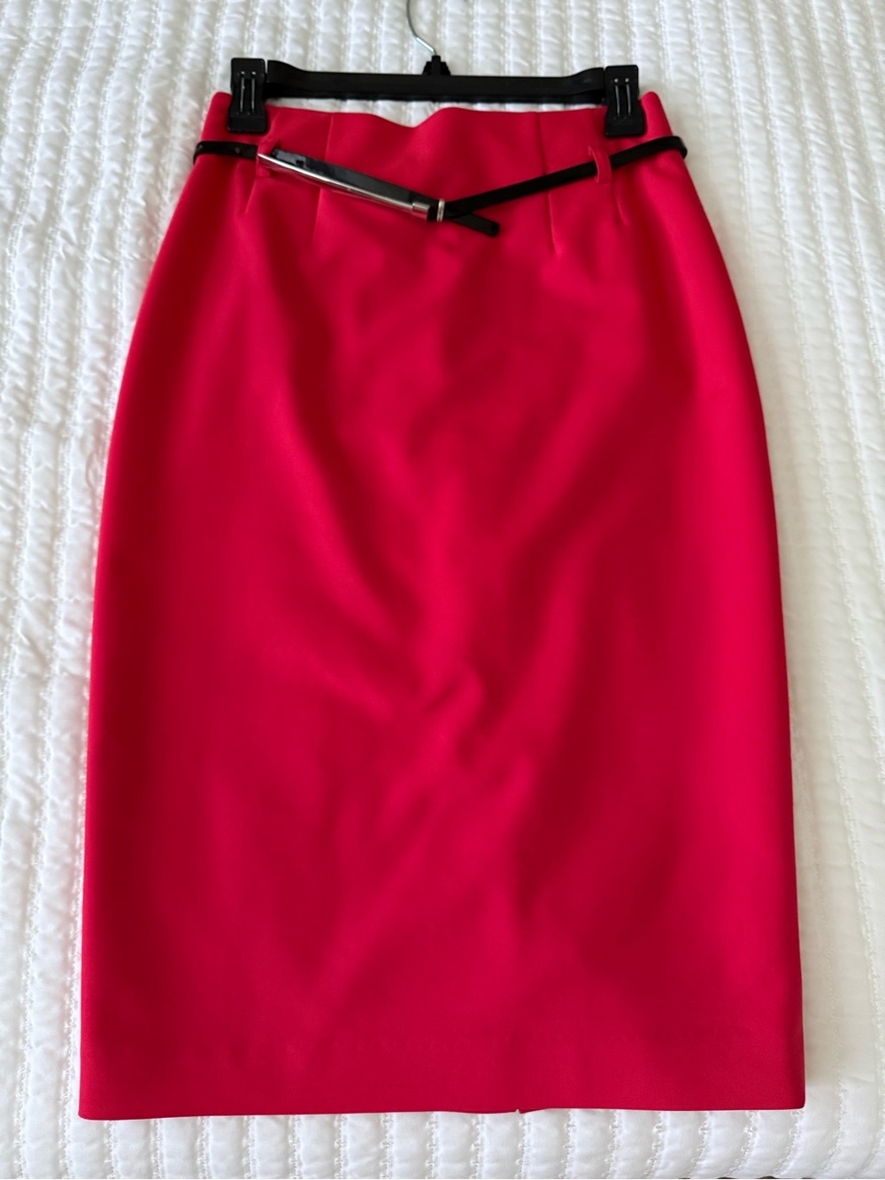 Amanda & Chelsea Hot Pink Pencil Skirt Size 0 w/ Black Belt
